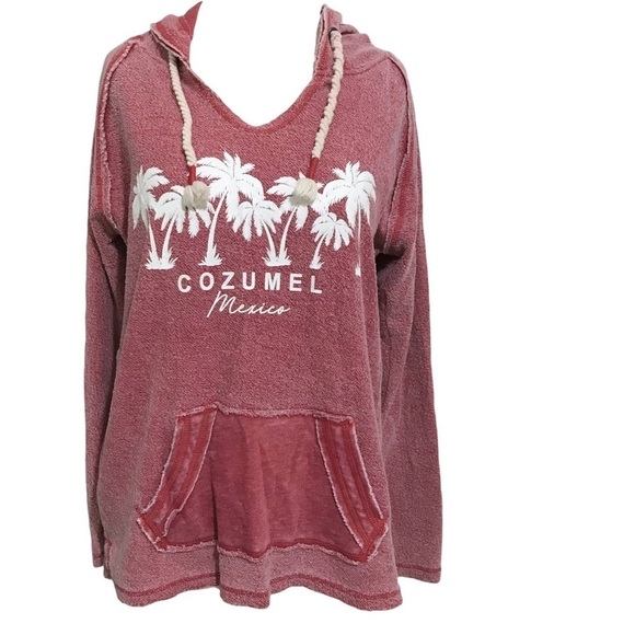 Ocean Drive Terry Cloth Hoodie Cozumel Mexico Size Medium - Picture 7 of 7